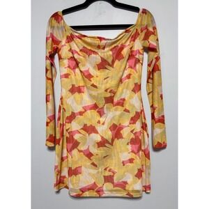 Charlie Holiday Ellidy Floral Mini Dress‎ Size 8 Square Neck Bodycon Vacation